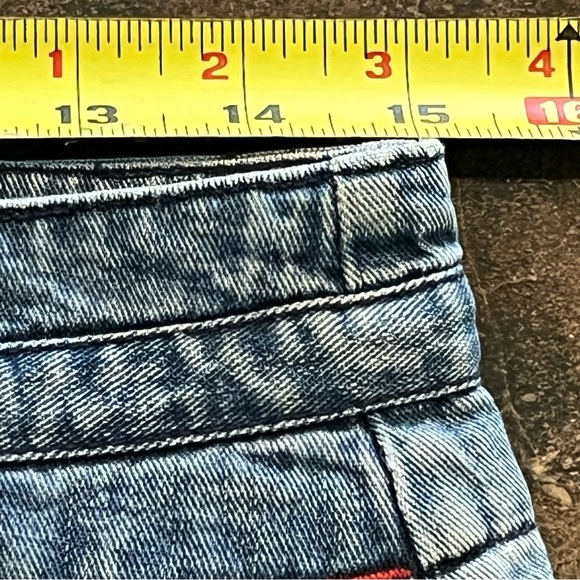 Y2K Vintage Tommy Hilfiger Flag Logo Denim Mini Skirt Size 3 EUC - Picture 10 of 13